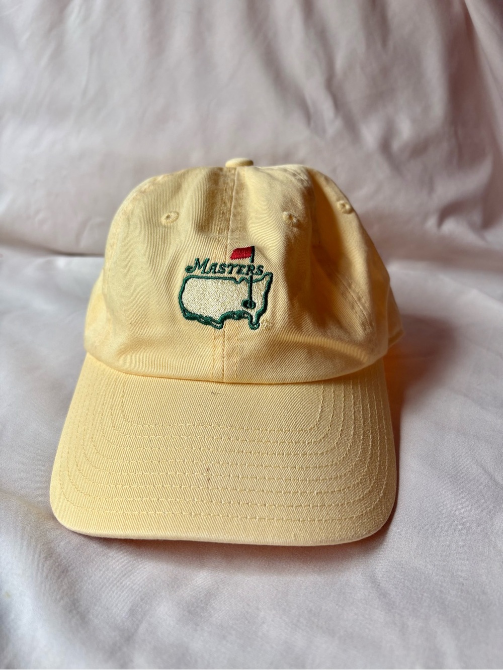 Masters Yellow Golf Hat with Embroidered Logo